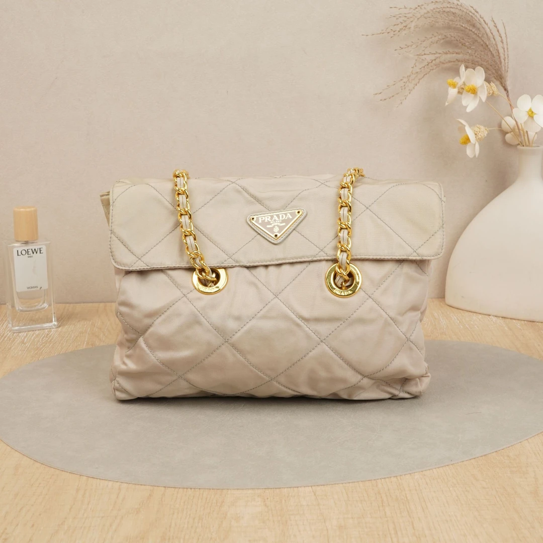 95新 Prada/普拉达  普拉达降落伞包小号米金尼龙/DS036815