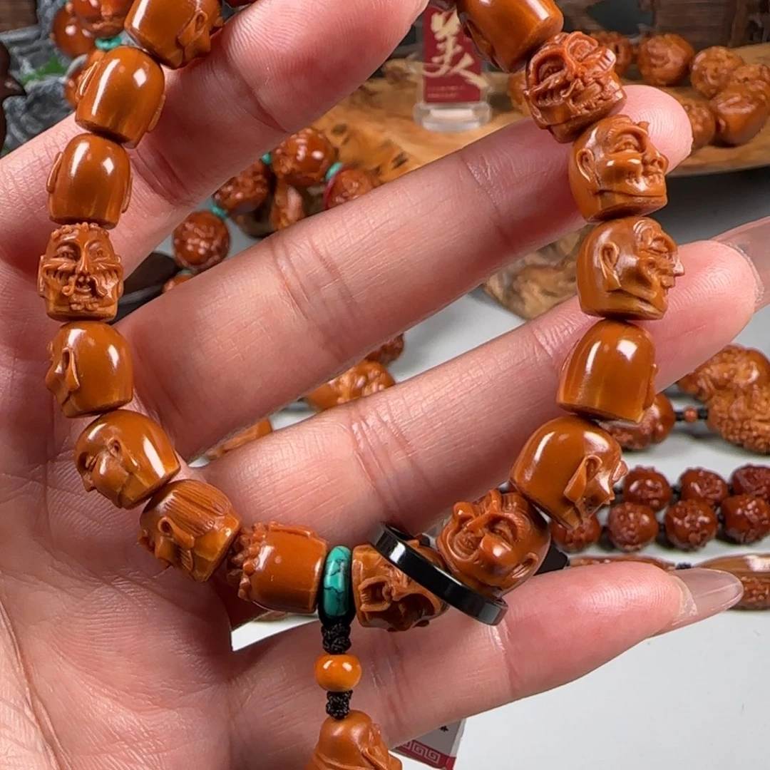 橄榄核手串/手链宽1.0老树铁核殷派十八罗汉