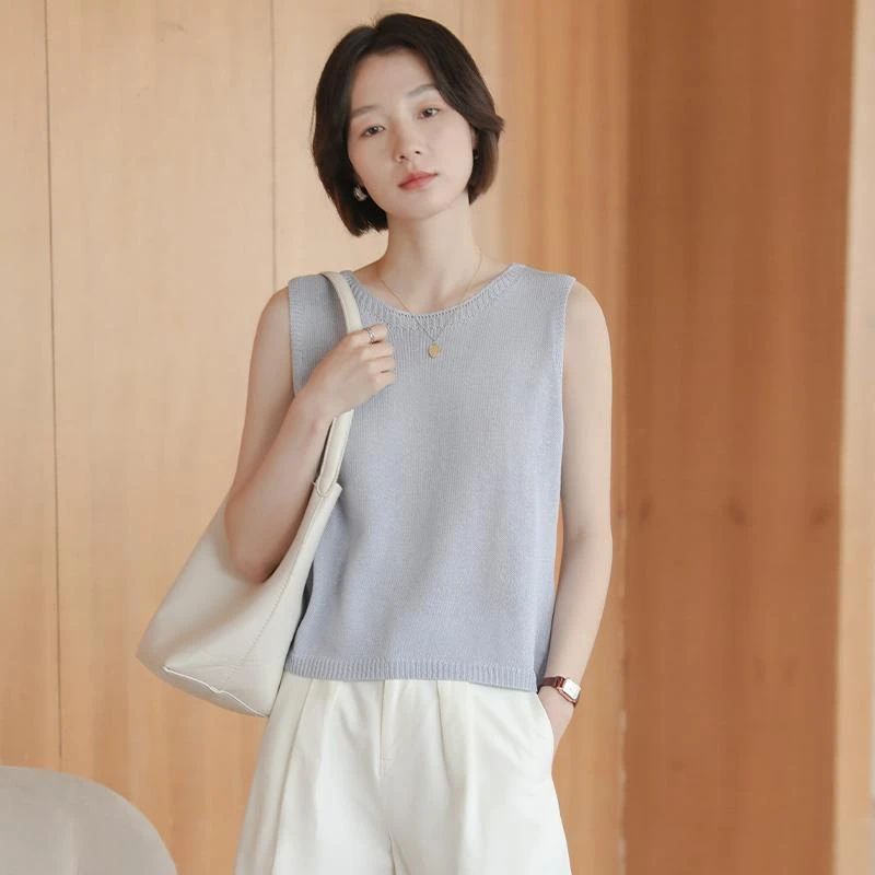 休闲针织背心薄款女夏外穿2025新款内搭打底衫短款小吊带无袖上衣