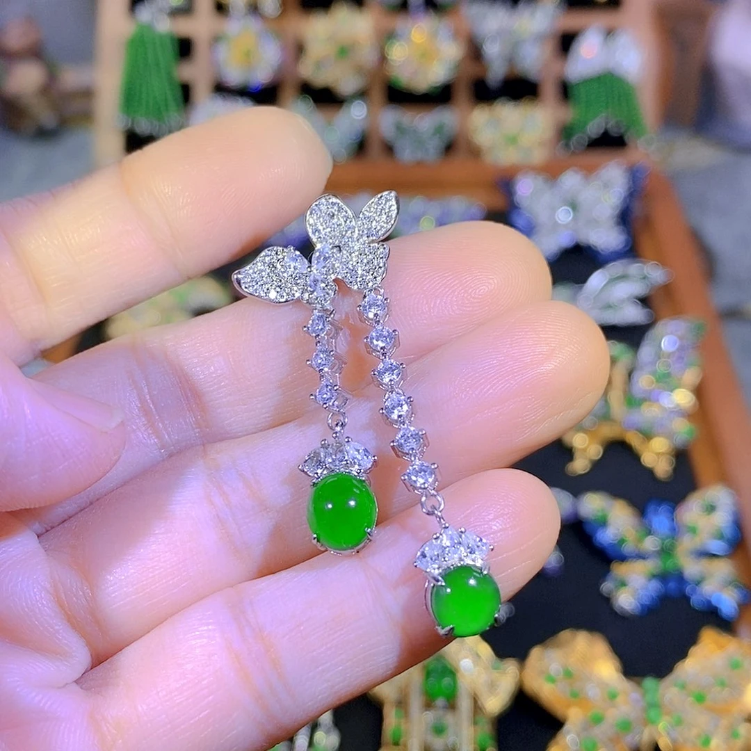 银S925镶嵌挂件翡翠