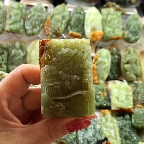 和田玉未镶嵌挂件