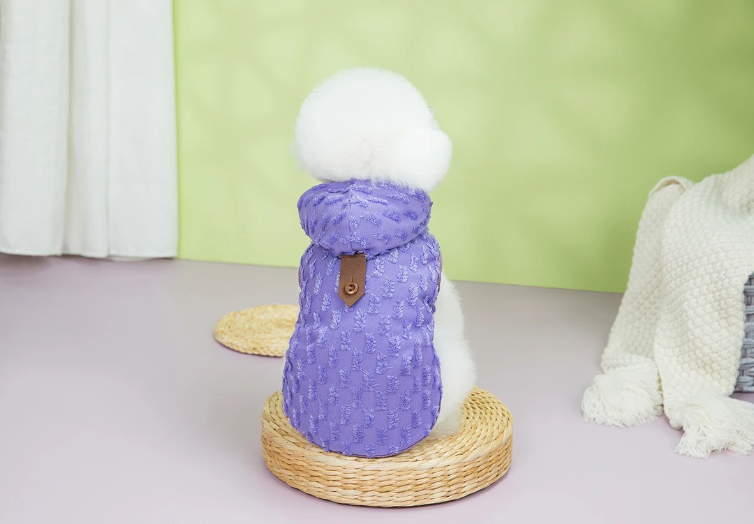 金冠宝贝狗狗春夏设计师新款连帽立体花面中小型犬舒适两脚衣