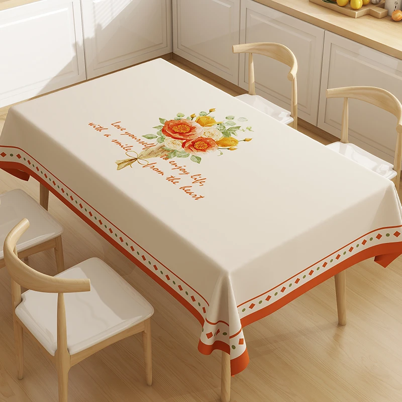 桌布防油防水又防烫茶几餐桌布防烫简约网红家用学生长方形桌垫