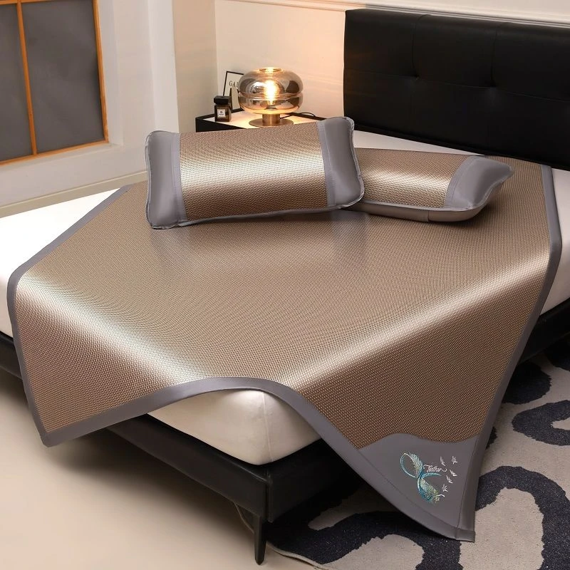 凉席藤席夏季冰丝凉席夏天专用可折叠学生宿舍软席子加厚冰藤席