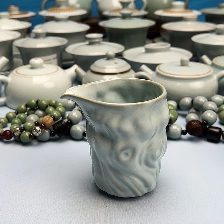 杯月白釉公道杯原矿原釉原产地