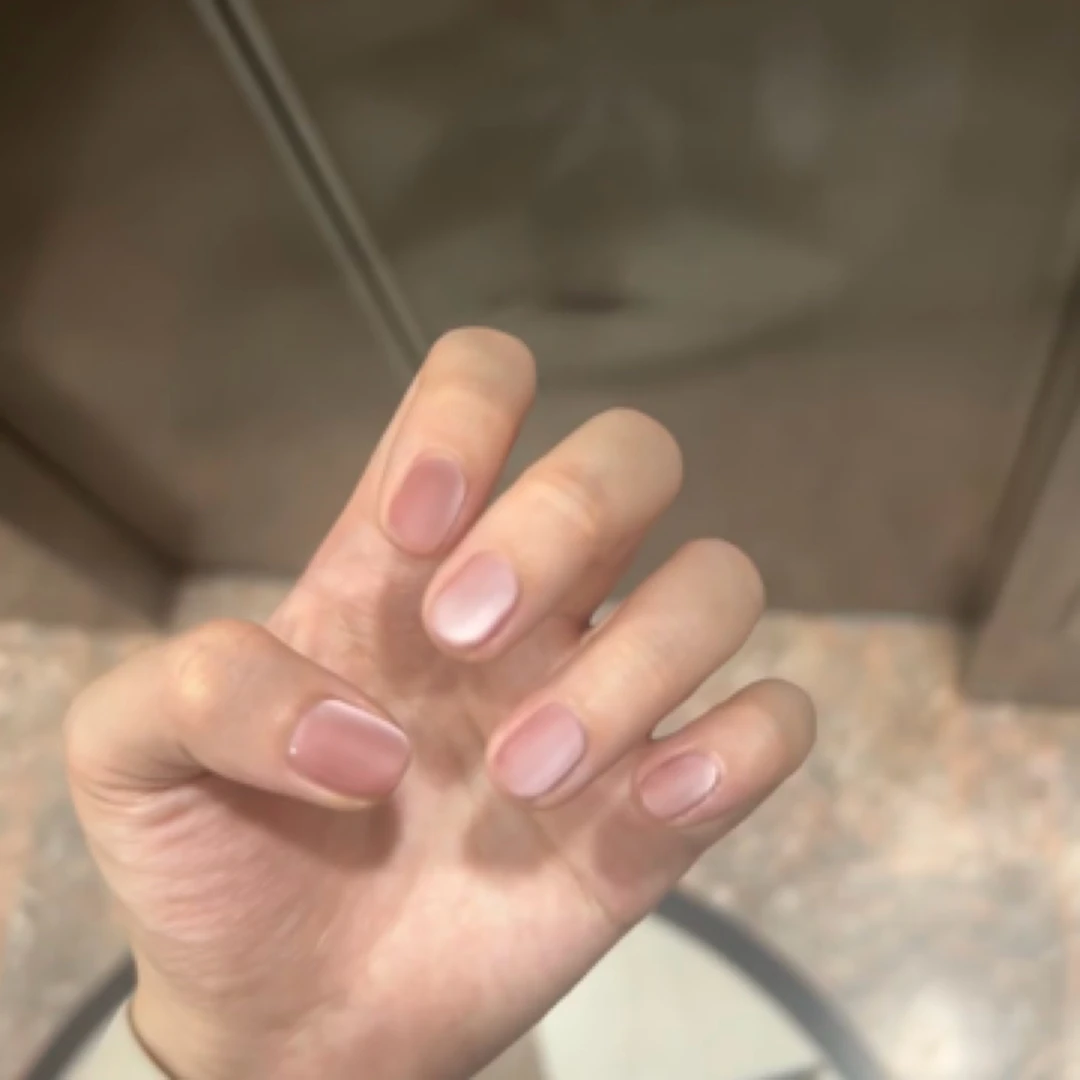 【桃雾】纯手工磨砂粉中长款轻奢猫眼显白百搭穿戴甲