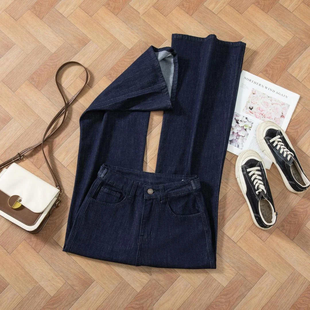 夏季薄款丹宁莱赛尔天丝牛仔裤女2025新款爆款微喇裤9585