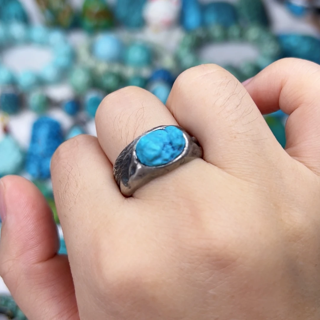 银S925镶嵌绿松石珠宝奇石