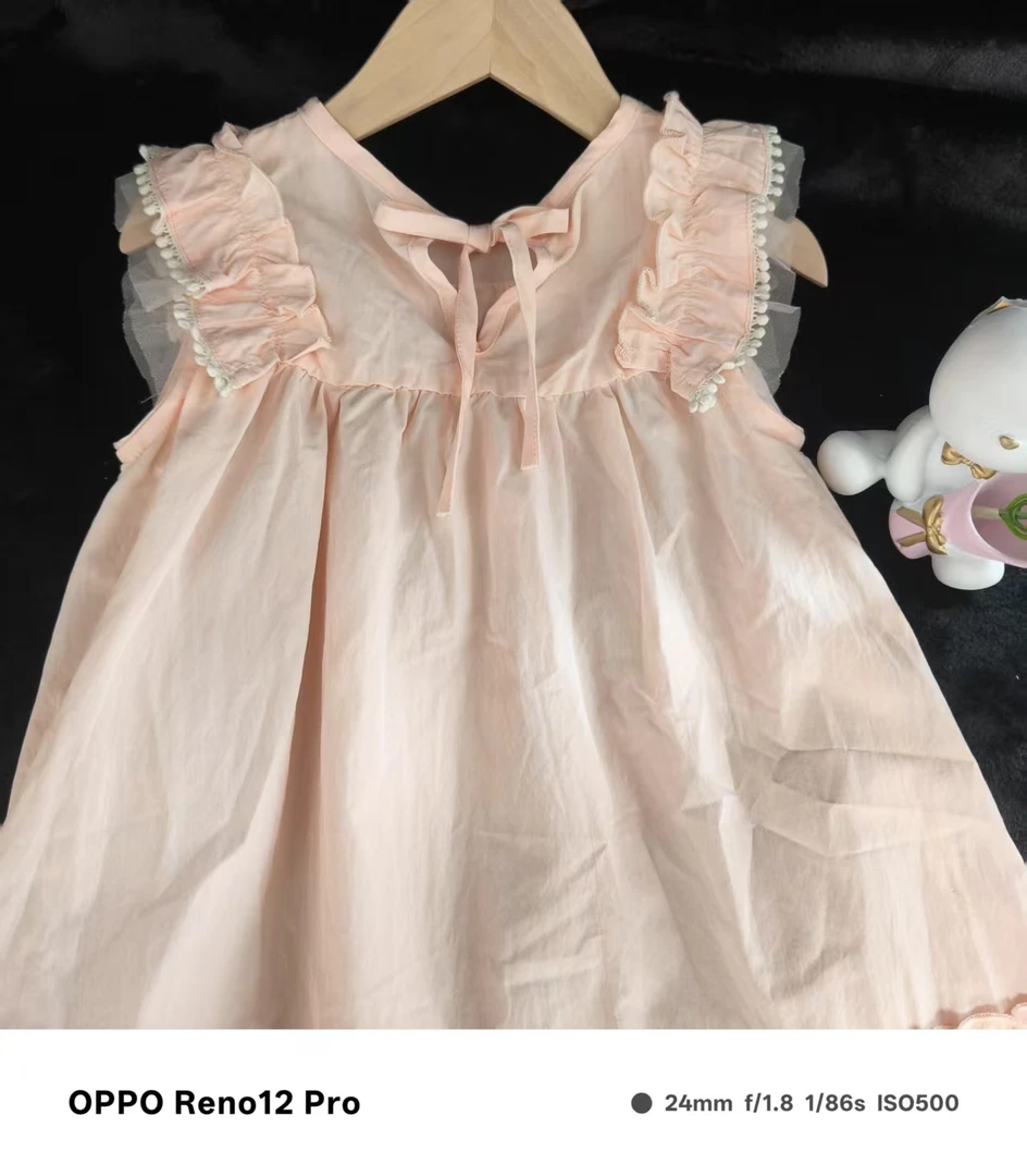 2025碎花夏季短袖女公主裙纯色连衣裙洋气女宝纱裙蕾丝连衣裙