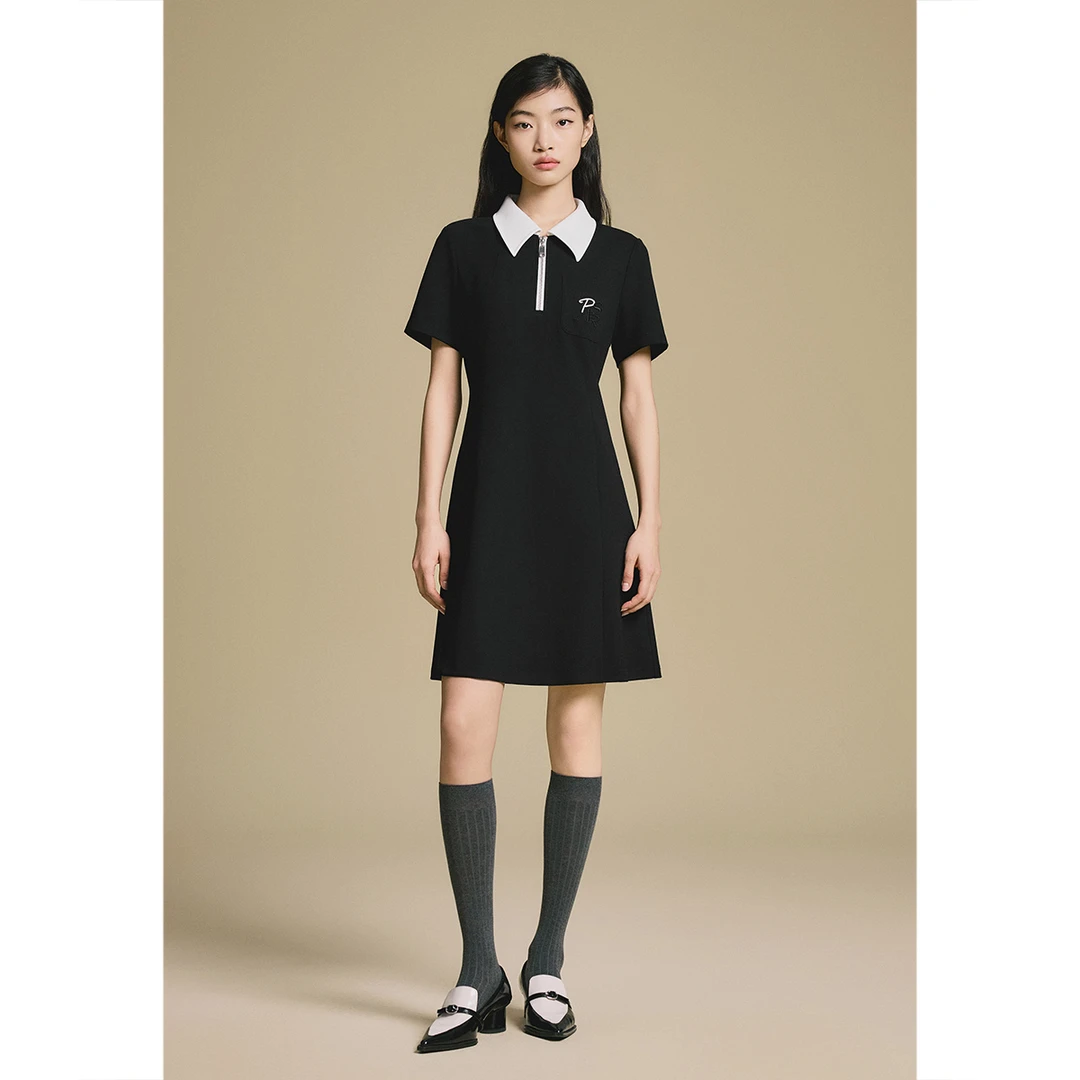 PSALTER/诗篇夏季新款显瘦黑色学院风连衣裙6C65205153