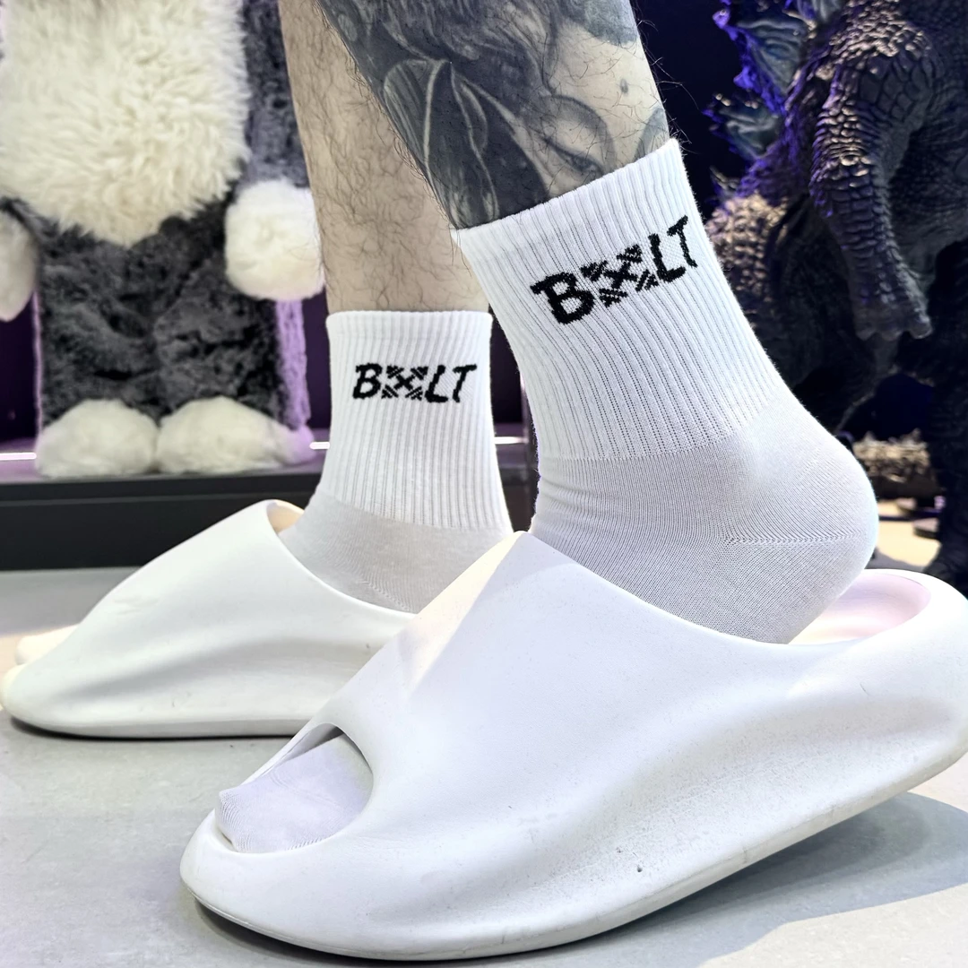 BXLT｜袜子三双装中长筒弹力棉柔袜运动长袜透气刺绣纯色吸汗