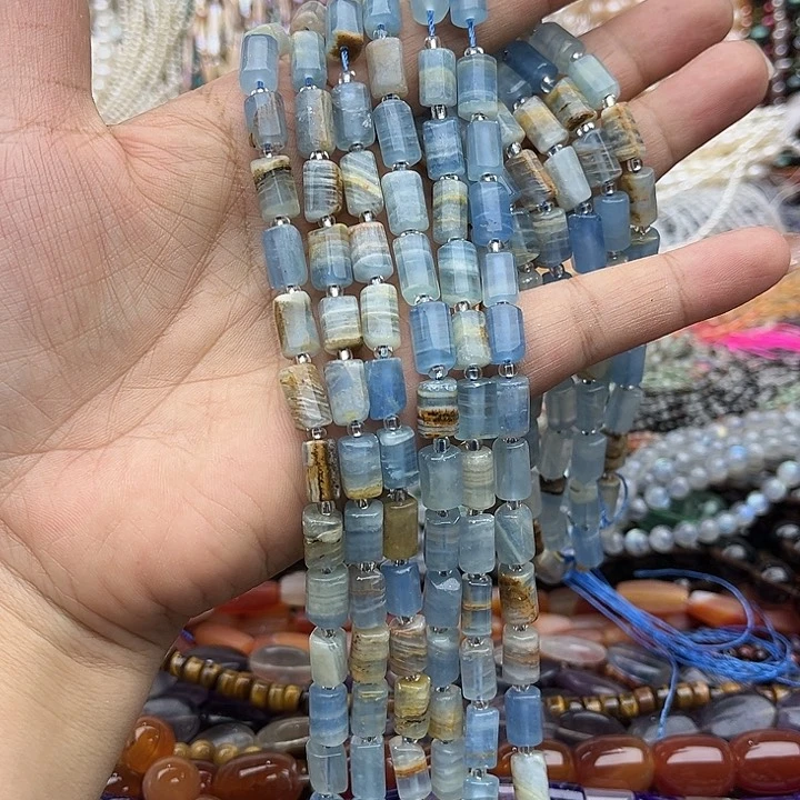 玛瑙/玉髓未镶嵌珠宝半成品一条6/10mm方解石