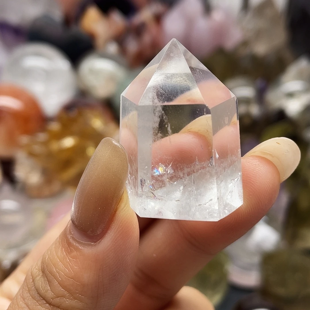 水晶未镶嵌珠宝半成品32白水晶柱子