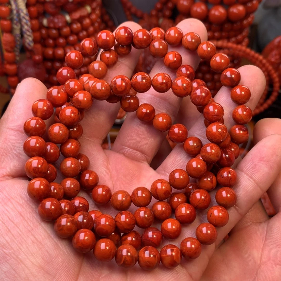 【闪购商品】南红玛瑙天然南红配饰圆珠火焰108卡8➕未镶嵌