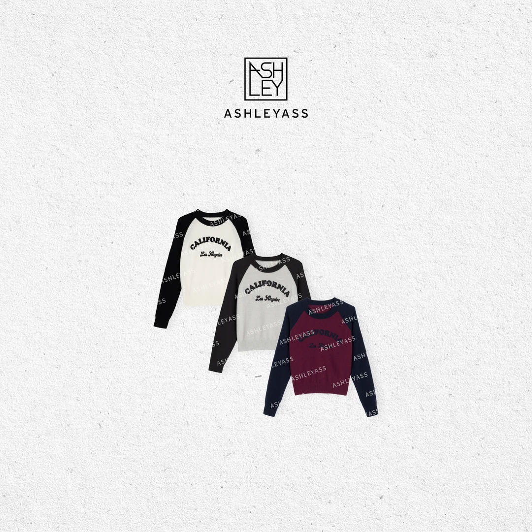 【ASHLEYASS】“加州”270克重90高支羊毛衫拼色电脑绣花LSS241784S