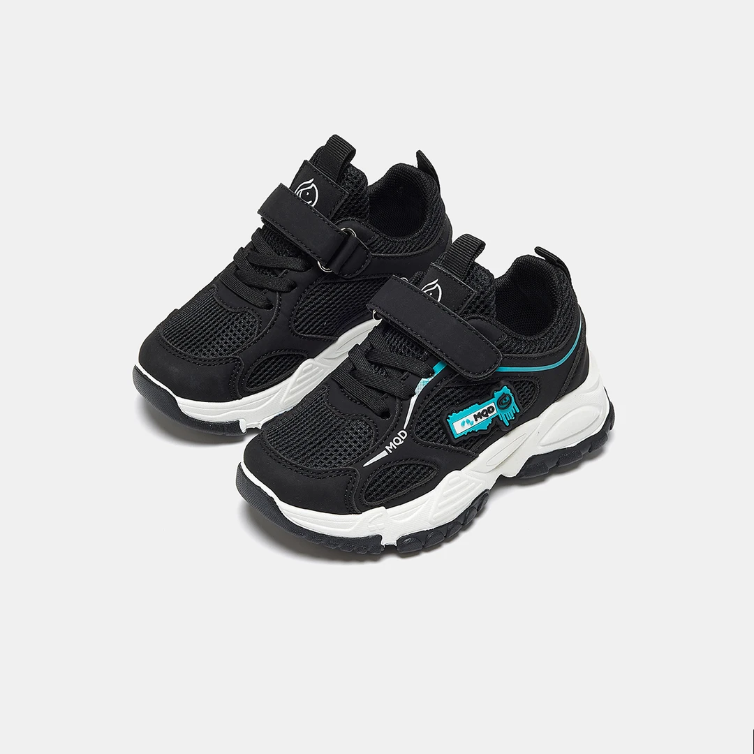 MQD开学季童鞋2025春秋男童透气百搭休闲网面女童魔术贴运动鞋