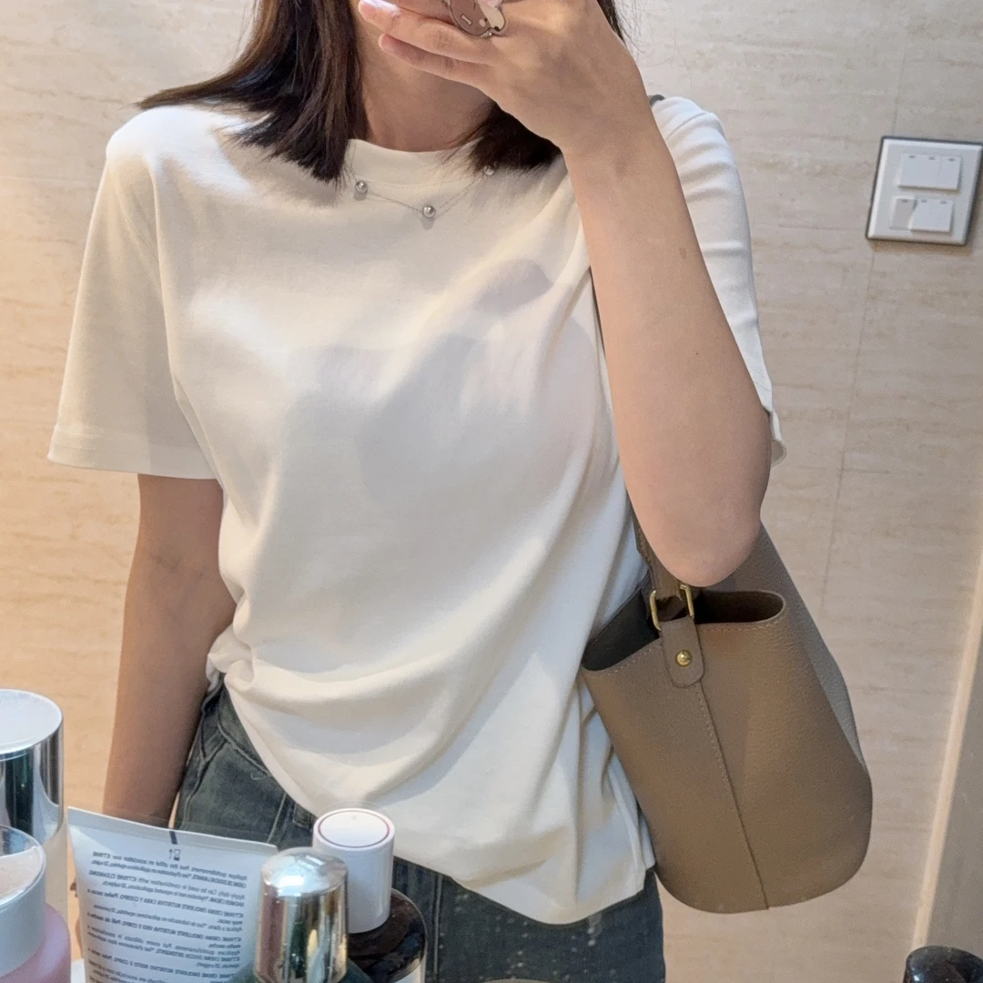 BINGQING➕   简约白 百搭必备短袖t~