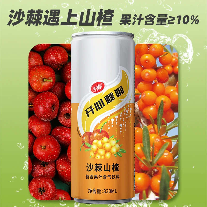 宇璐开心棘啦山楂沙棘复合果汁汽水饮料