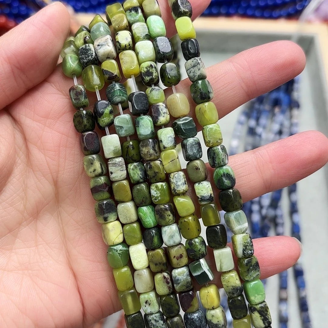 玛瑙/玉髓未镶嵌珠宝半成品5×7绿奥宝随行一条