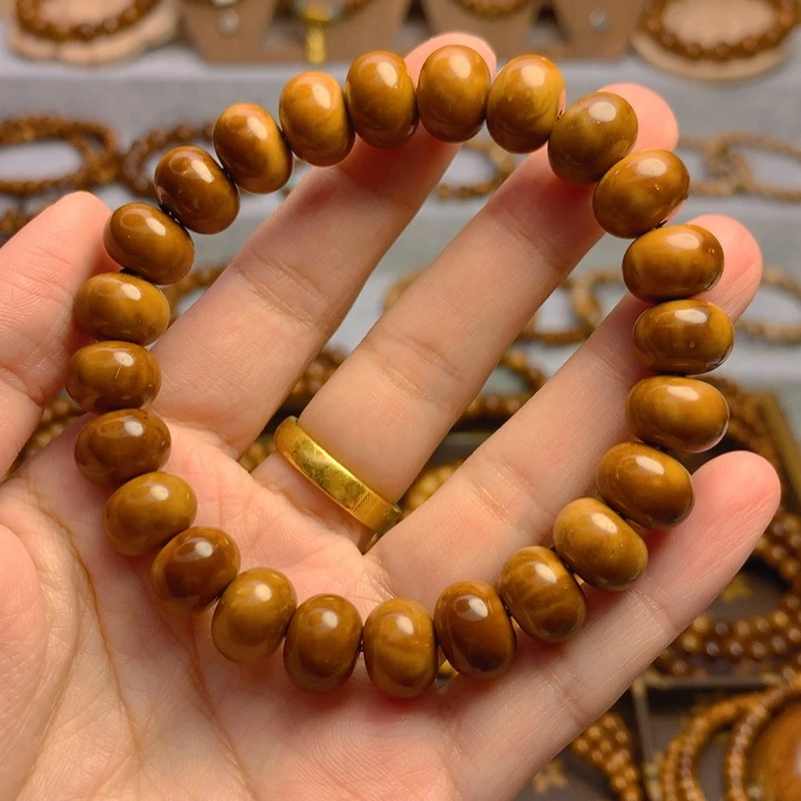 果皮天然库克精挑算盘珠9*12单圈手串