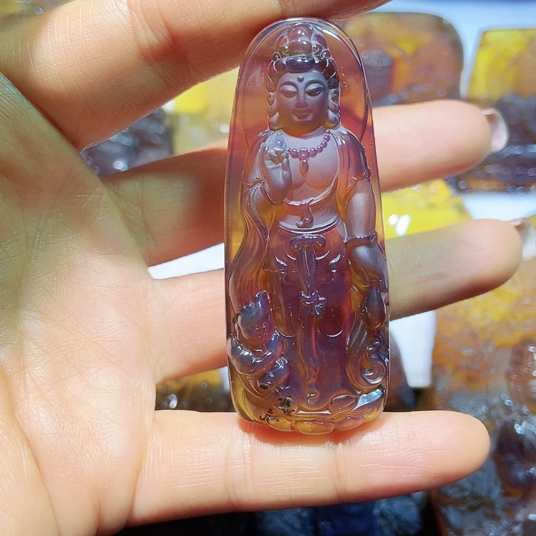 琥珀颈饰未镶嵌观音
