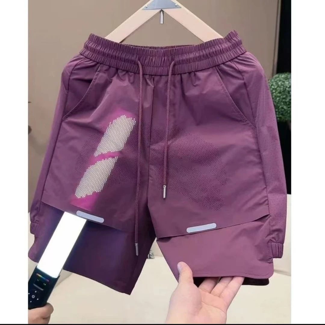 2025夏季新款男士激光打孔速干透气五分裤休闲百搭简约短裤