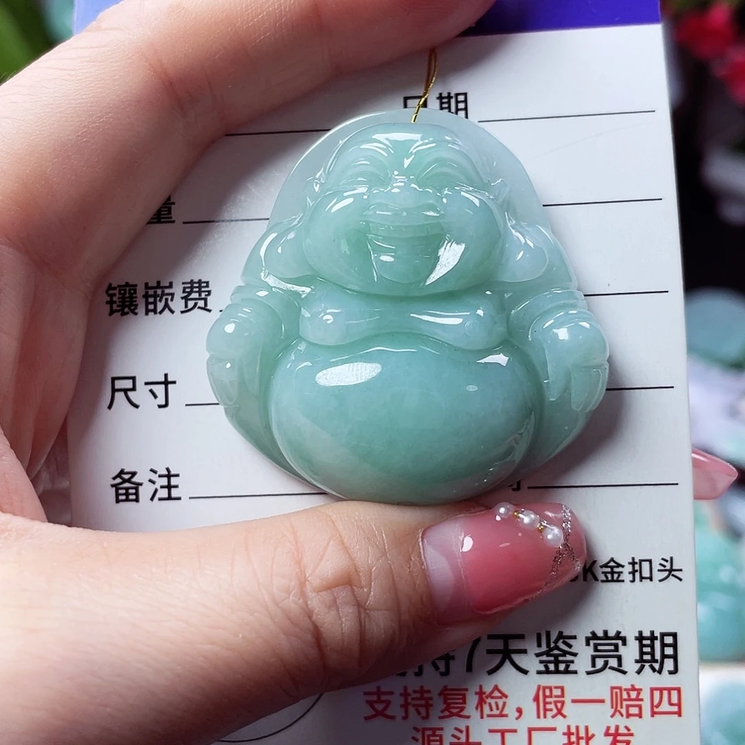 翡翠未镶嵌颈饰佛公52