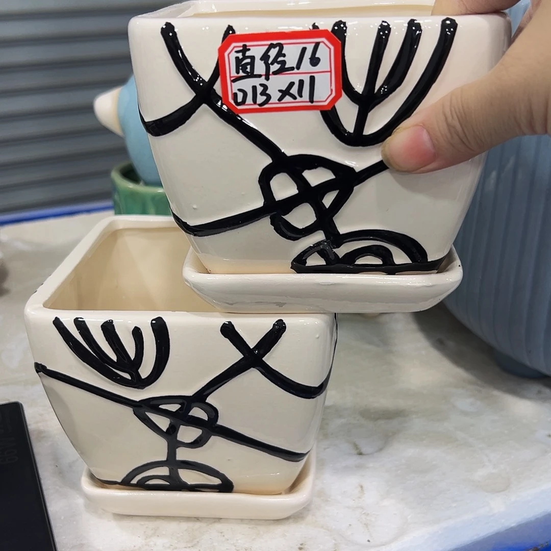 外贸尾单陶瓷花盆凑10米包邮