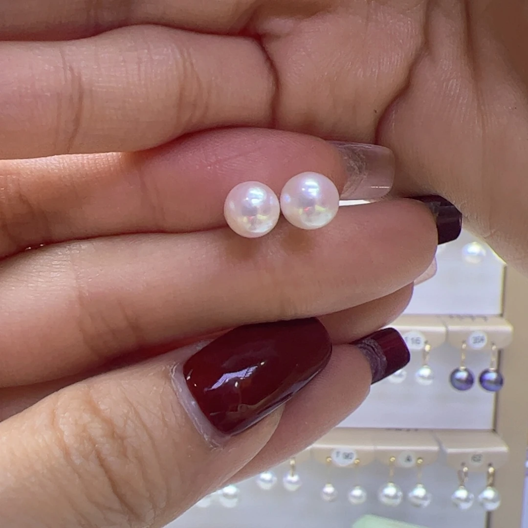 淡水珍珠耳饰18K金镶嵌