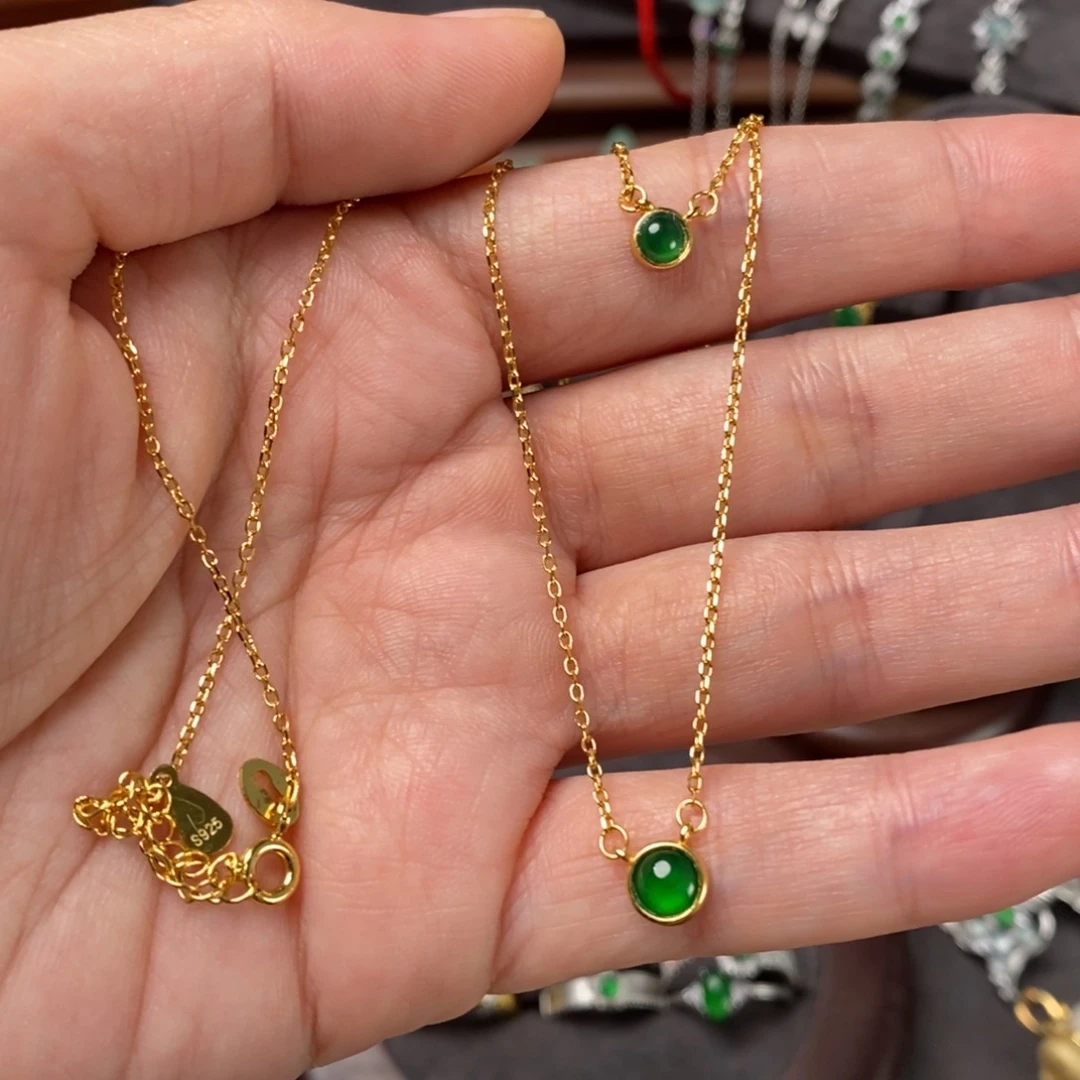 翡翠银S925镶嵌颈饰