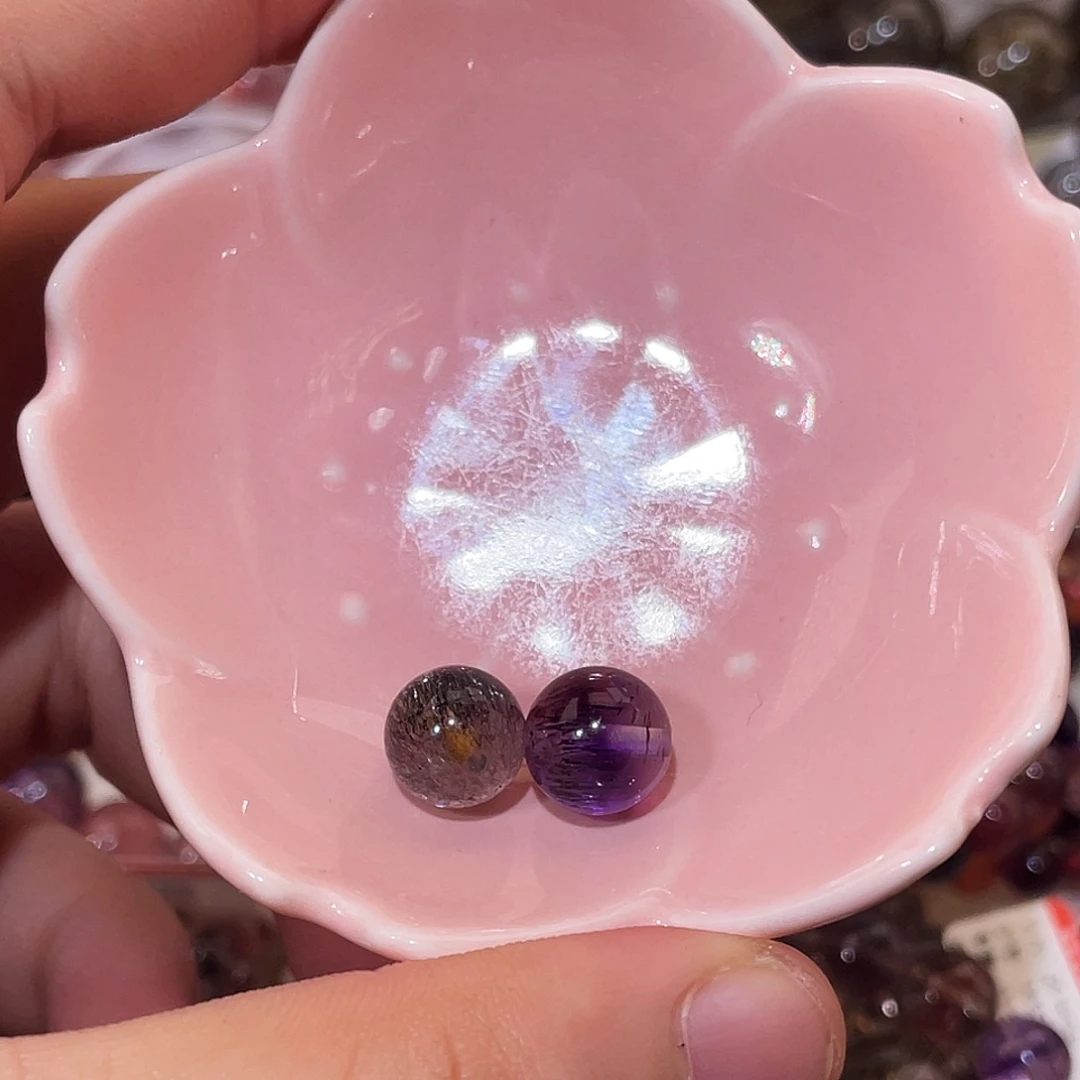 十***红水晶未镶嵌手链黑9.8紫10.2客户同意出售不退换