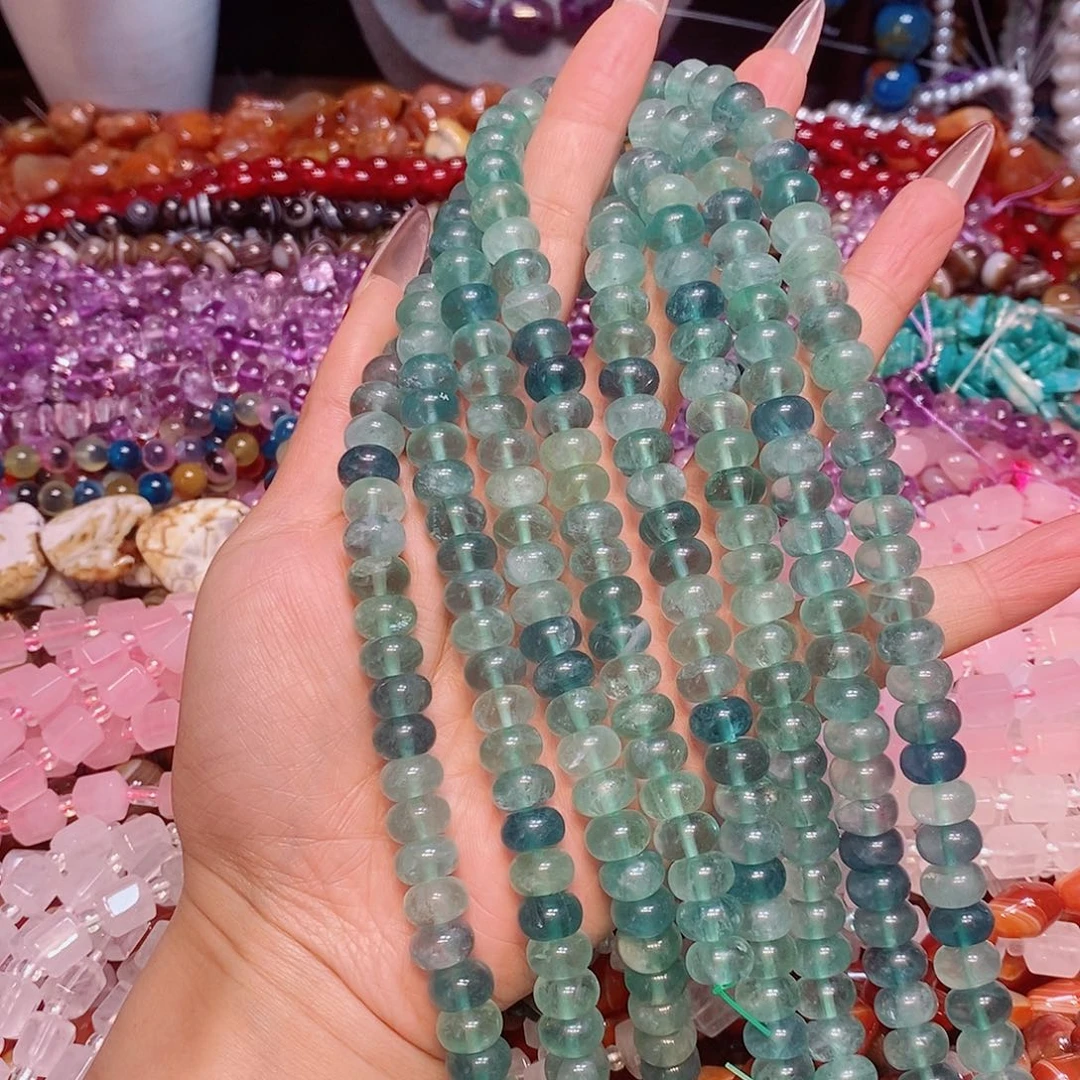 玛瑙/玉髓散珠莹石算盘10mm一条