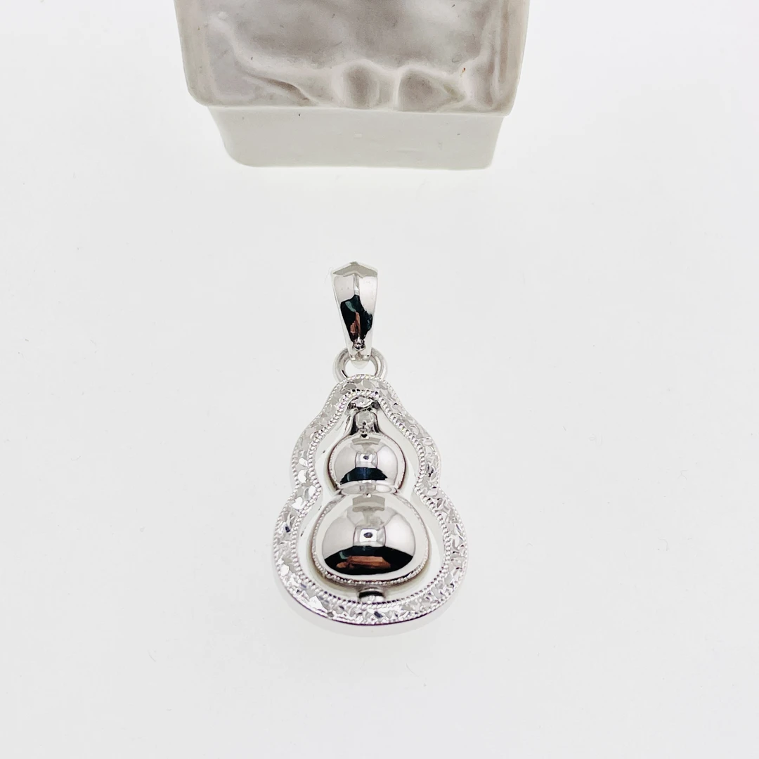 铂金Pt950碎碎冰转动款葫芦吊坠7克多