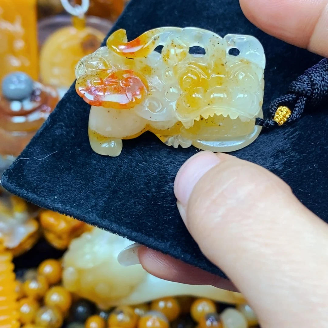 合金石英质玉（黄龙玉）珠宝半成品