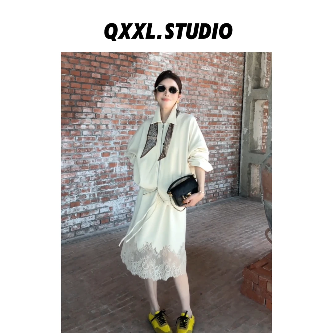 邱小小丽呀 春季新款套装法式百搭显瘦气质长袖小众宽松套装