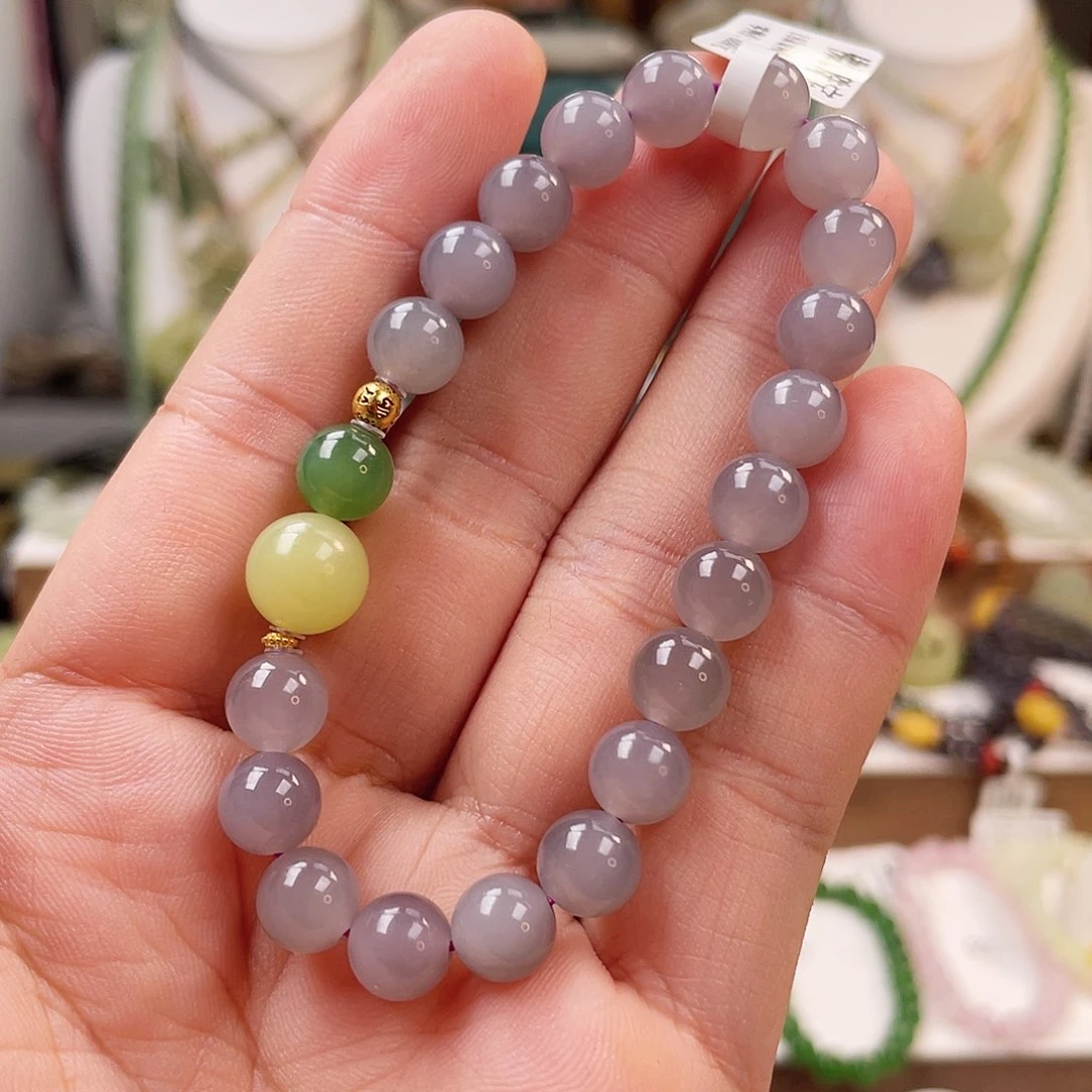 18K金镶嵌手链和田玉8