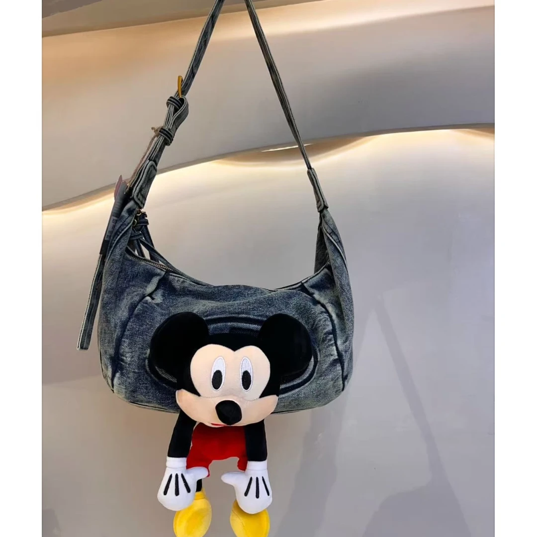 小田姐姐【CC】秋冬新款百搭米奇通勤单肩斜挎包8209蓝