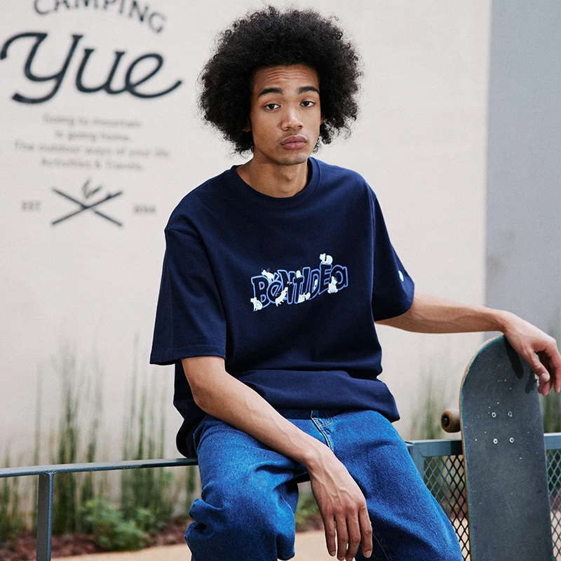 BENT IDEA夏季新款 趣味狗多多印花宽松青年休闲情侣圆领t恤短袖