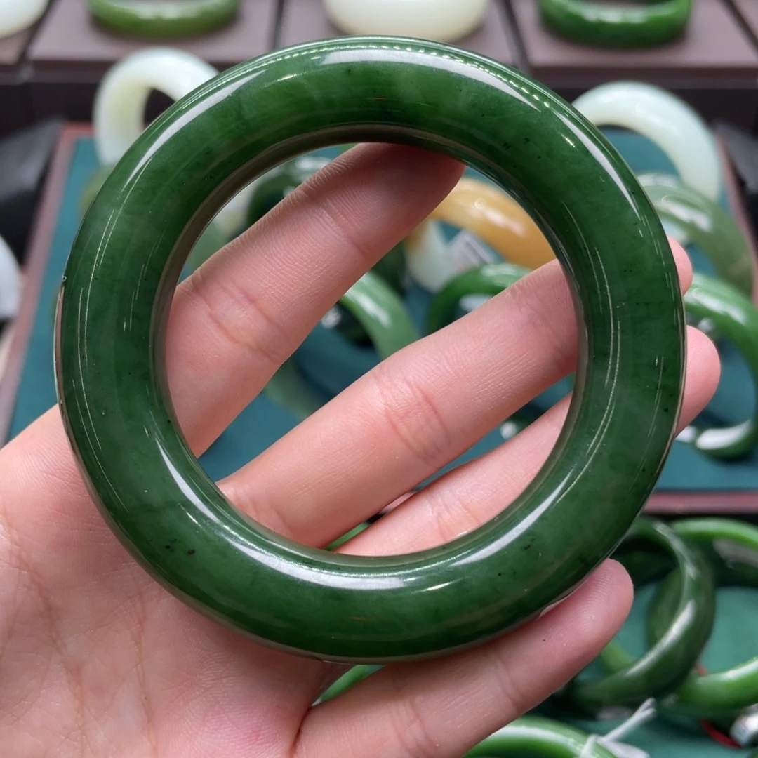 和田玉（碧玉）未镶嵌手镯5455