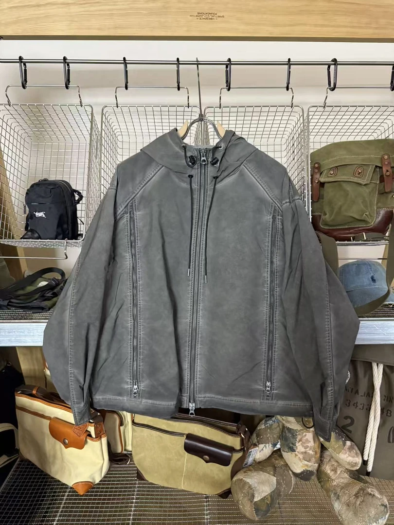 haolai creating 水洗做旧机能连帽外套-10871