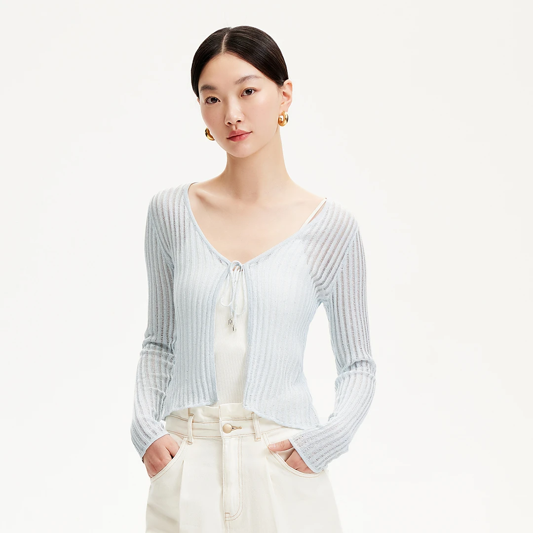 Vero Moda针织衫【阑珊星光】亮片微透短袖千金清冷感325124052