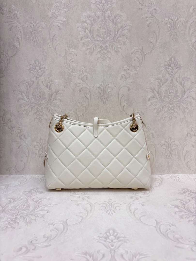 Laugh Queen手工打造真皮女士新款包0515白色黑色 机车 腋下 24cm