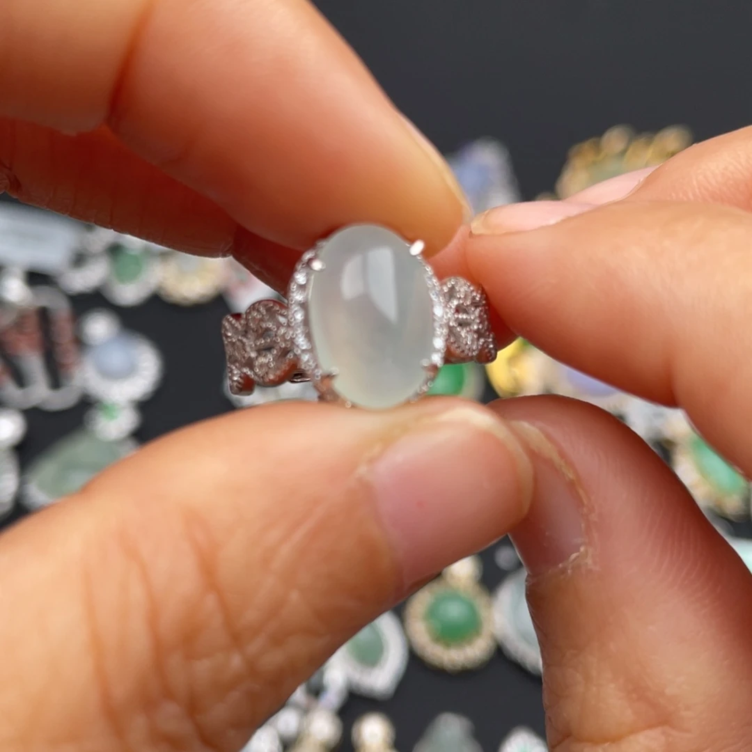 喵***酱翡翠银S925镶嵌吊坠(不含链)