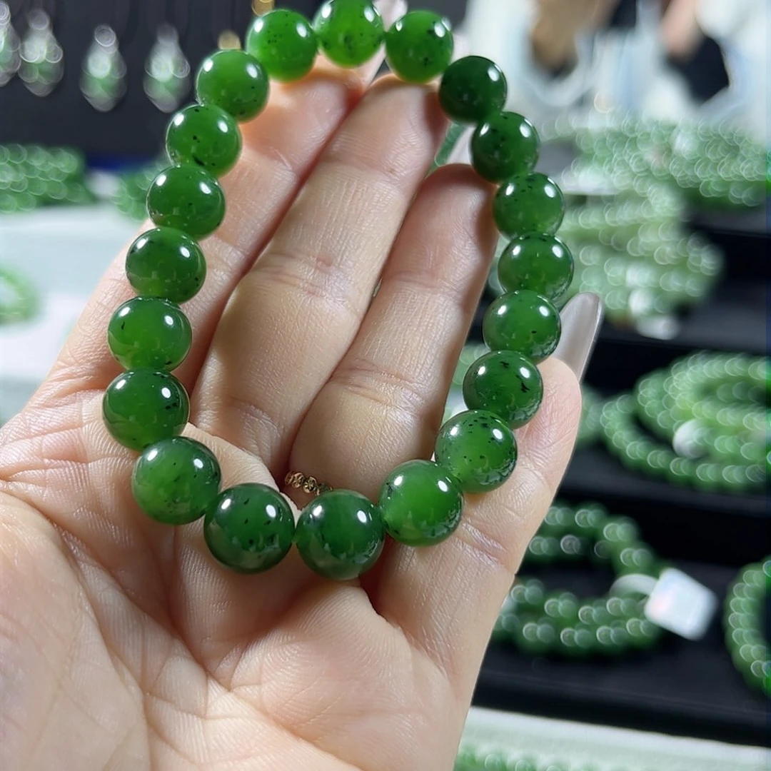 和田玉（碧玉）手链未镶嵌9.5