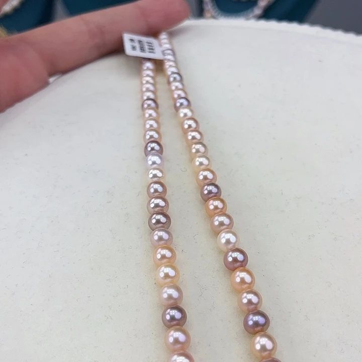 淡水珍珠颈饰银S925镶嵌卡6.5高品