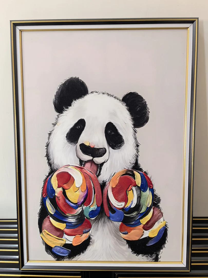 M075功夫团子现代简约轻奢客厅餐厅挂画轻奢大气过道走廊卧室画