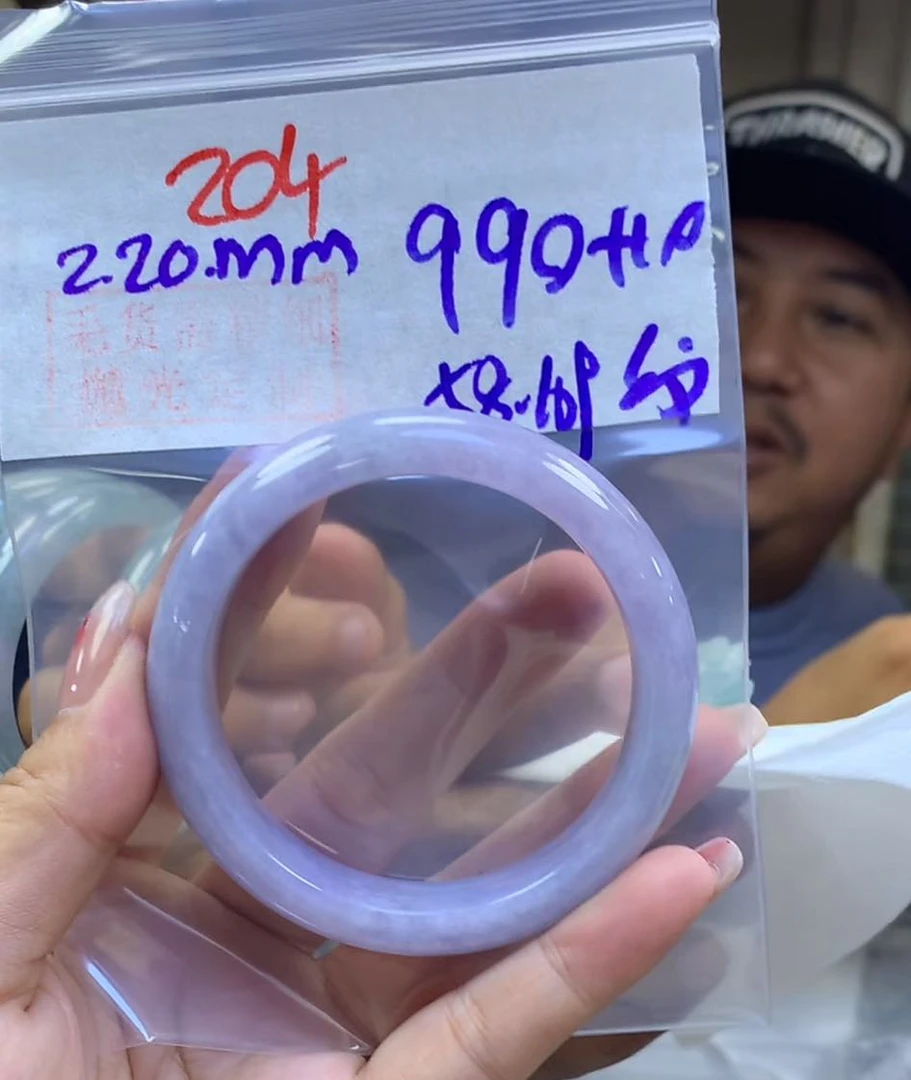 定制翡翠未镶嵌毛货204手镯58纹+990元+拍一发一