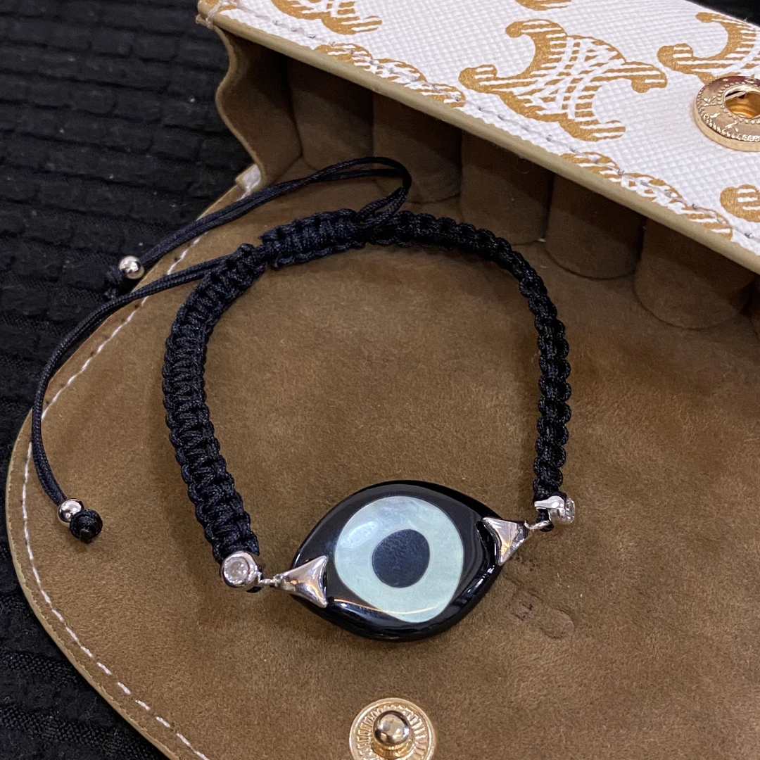 钛钢亚克力手链 iLaruN新款编绳手链蓝眼睛