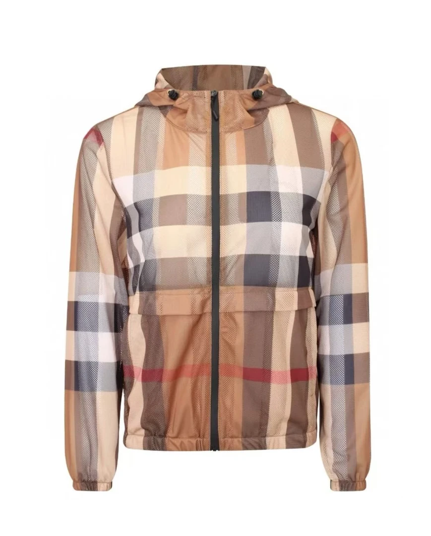 气质时尚格子百搭网红防晒连帽129956上衣休闲外套格纹新款女款