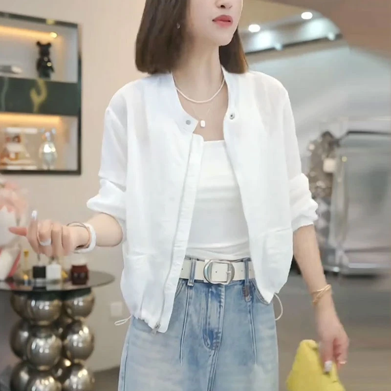 夏季短款透气防晒衣外套女款2025年新款欧洲站薄款运动防晒服上衣